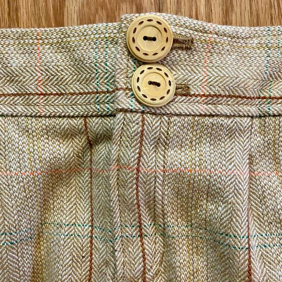 Fossil Tan Plaid Wool Blend Tweed Mini Skirt Womens 4 - Picture 3 of 15